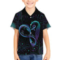 Personalized Australia Indigenous Infinity Heart Kid Hawaiian Shirt Purple Teal Ribbon You Are Not Alone - Aussie Hoodie