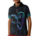 Personalized Australia Indigenous Infinity Heart Kid Polo Shirt Purple Teal Ribbon You Are Not Alone - Aussie Hoodie