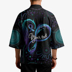 Personalized Australia Indigenous Infinity Heart Kimono Purple Teal Ribbon You Are Not Alone - Aussie Hoodie