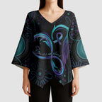 Personalized Australia Indigenous Infinity Heart Kimono Sleeve Blouse Purple Teal Ribbon You Are Not Alone - Aussie Hoodie