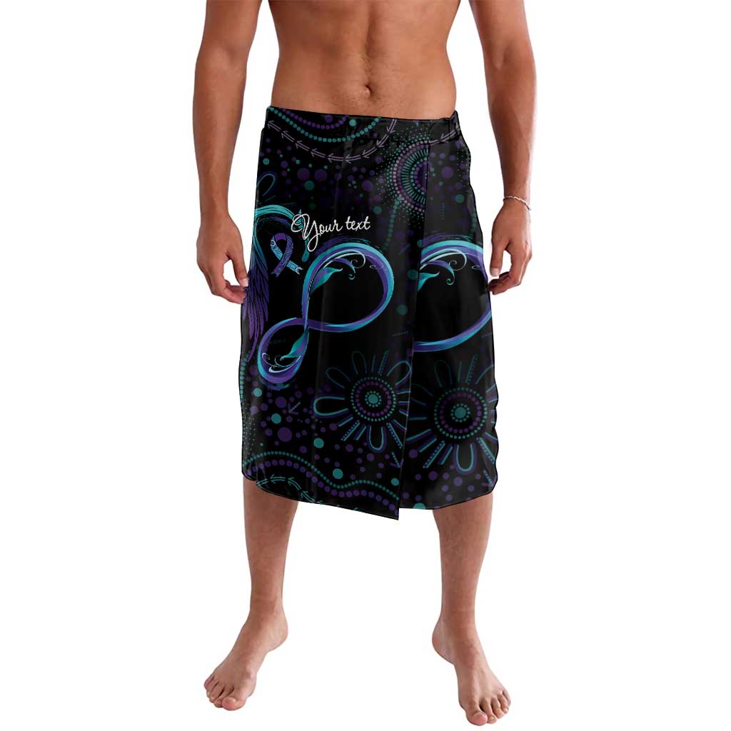 Personalized Australia Indigenous Infinity Heart Lavalava Purple Teal Ribbon You Are Not Alone - Aussie Hoodie