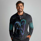 Personalized Australia Indigenous Infinity Heart Long Sleeve Polo Shirt Purple Teal Ribbon You Are Not Alone - Aussie Hoodie