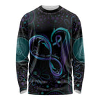 Personalized Australia Indigenous Infinity Heart Long Sleeve Shirt Purple Teal Ribbon You Are Not Alone - Aussie Hoodie
