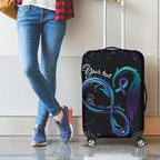 Personalized Australia Indigenous Infinity Heart Luggage Cover Purple Teal Ribbon You Are Not Alone - Aussie Hoodie