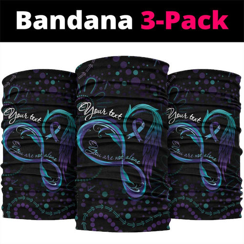 Personalized Australia Indigenous Infinity Heart Neck Gaiter Purple Teal Ribbon You Are Not Alone - Aussie Hoodie