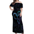 Personalized Australia Indigenous Infinity Heart Off Shoulder Maxi Dress Purple Teal Ribbon You Are Not Alone - Aussie Hoodie