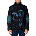 Personalized Australia Indigenous Infinity Heart Padded Jacket Purple Teal Ribbon You Are Not Alone - Aussie Hoodie