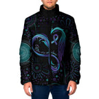 Personalized Australia Indigenous Infinity Heart Padded Jacket Purple Teal Ribbon You Are Not Alone - Aussie Hoodie