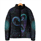 Personalized Australia Indigenous Infinity Heart Padded Jacket Purple Teal Ribbon You Are Not Alone - Aussie Hoodie