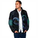 Personalized Australia Indigenous Infinity Heart Padded Jacket Purple Teal Ribbon You Are Not Alone - Aussie Hoodie