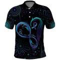 Personalized Australia Indigenous Infinity Heart Polo Shirt Purple Teal Ribbon You Are Not Alone - Aussie Hoodie