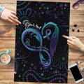 Personalized Australia Indigenous Infinity Heart Puzzle Purple Teal Ribbon You Are Not Alone - Aussie Hoodie