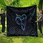 Personalized Australia Indigenous Infinity Heart Quilt Purple Teal Ribbon You Are Not Alone - Aussie Hoodie