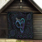 Personalized Australia Indigenous Infinity Heart Quilt Purple Teal Ribbon You Are Not Alone - Aussie Hoodie