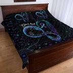 Personalized Australia Indigenous Infinity Heart Quilt Bed Set Purple Teal Ribbon You Are Not Alone - Aussie Hoodie