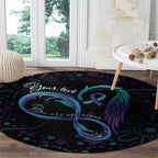 Personalized Australia Indigenous Infinity Heart Round Carpet Purple Teal Ribbon You Are Not Alone - Aussie Hoodie
