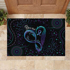 Personalized Australia Indigenous Infinity Heart Rubber Doormat Purple Teal Ribbon You Are Not Alone - Aussie Hoodie