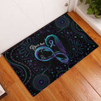 Personalized Australia Indigenous Infinity Heart Rubber Doormat Purple Teal Ribbon You Are Not Alone - Aussie Hoodie