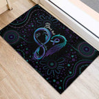Personalized Australia Indigenous Infinity Heart Rubber Doormat Purple Teal Ribbon You Are Not Alone - Aussie Hoodie