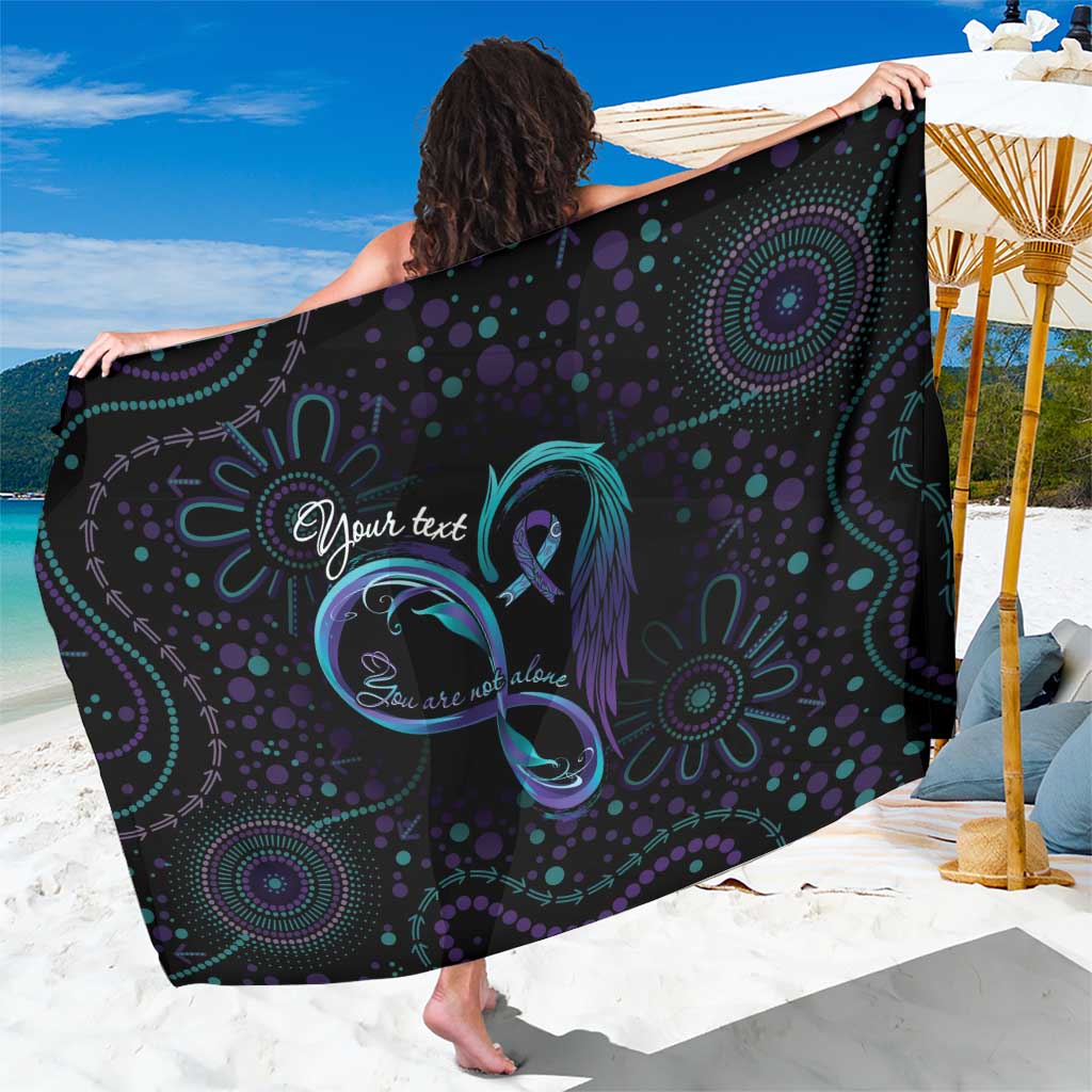 Personalized Australia Indigenous Infinity Heart Sarong Purple Teal Ribbon You Are Not Alone - Aussie Hoodie
