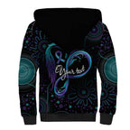 Personalized Australia Indigenous Infinity Heart Sherpa Hoodie Purple Teal Ribbon You Are Not Alone - Aussie Hoodie