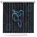 Personalized Australia Indigenous Infinity Heart Shower Curtain Purple Teal Ribbon You Are Not Alone - Aussie Hoodie