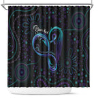 Personalized Australia Indigenous Infinity Heart Shower Curtain Purple Teal Ribbon You Are Not Alone - Aussie Hoodie