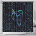 Personalized Australia Indigenous Infinity Heart Shower Curtain Purple Teal Ribbon You Are Not Alone - Aussie Hoodie