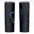 Personalized Australia Indigenous Infinity Heart Skinny Tumbler Purple Teal Ribbon You Are Not Alone - Aussie Hoodie