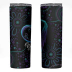 Personalized Australia Indigenous Infinity Heart Skinny Tumbler Purple Teal Ribbon You Are Not Alone - Aussie Hoodie