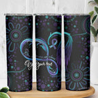 Personalized Australia Indigenous Infinity Heart Skinny Tumbler Purple Teal Ribbon You Are Not Alone - Aussie Hoodie
