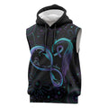 Personalized Australia Indigenous Infinity Heart Sleeveless Hoodie Purple Teal Ribbon You Are Not Alone - Aussie Hoodie