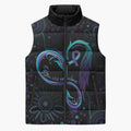 Personalized Australia Indigenous Infinity Heart Sleeveless Puffer Jacket Purple Teal Ribbon You Are Not Alone - Aussie Hoodie