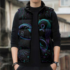 Personalized Australia Indigenous Infinity Heart Sleeveless Puffer Jacket Purple Teal Ribbon You Are Not Alone - Aussie Hoodie