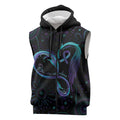 Personalized Australia Indigenous Infinity Heart Sleeveless Zip Hoodie Purple Teal Ribbon You Are Not Alone LT7