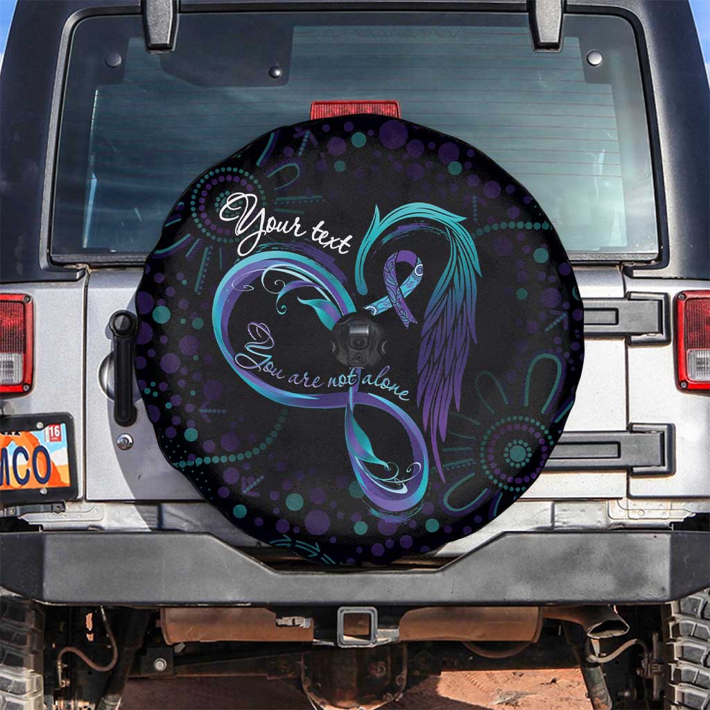Personalized Australia Indigenous Infinity Heart Spare Tire Cover Purple Teal Ribbon You Are Not Alone - Aussie Hoodie