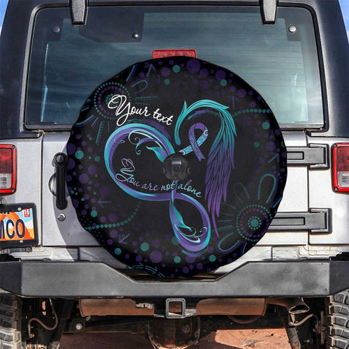 Personalized Australia Indigenous Infinity Heart Spare Tire Cover Purple Teal Ribbon You Are Not Alone - Aussie Hoodie