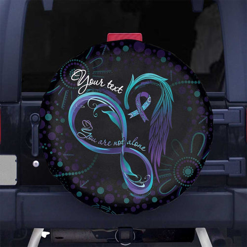 Personalized Australia Indigenous Infinity Heart Spare Tire Cover Purple Teal Ribbon You Are Not Alone - Aussie Hoodie