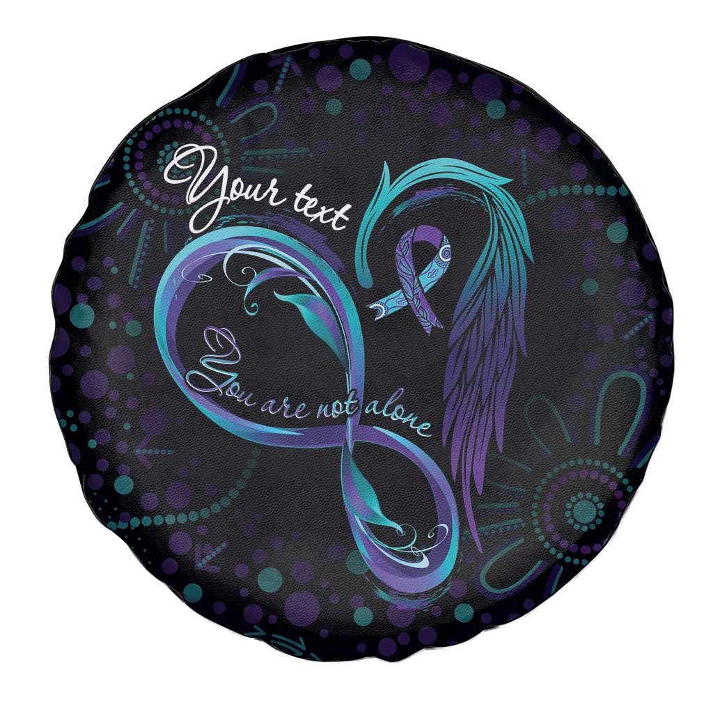 Personalized Australia Indigenous Infinity Heart Spare Tire Cover Purple Teal Ribbon You Are Not Alone - Aussie Hoodie