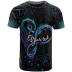 Personalized Australia Indigenous Infinity Heart T Shirt Purple Teal Ribbon You Are Not Alone - Aussie Hoodie