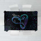 Personalized Australia Indigenous Infinity Heart Tablecloth Purple Teal Ribbon You Are Not Alone - Aussie Hoodie