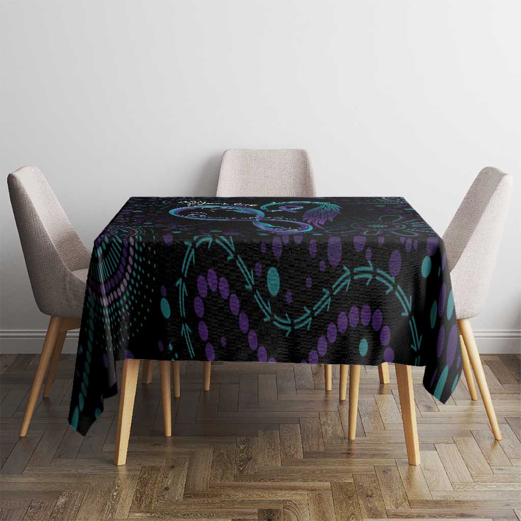 Personalized Australia Indigenous Infinity Heart Tablecloth Purple Teal Ribbon You Are Not Alone - Aussie Hoodie