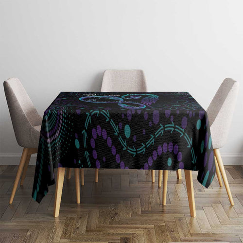Personalized Australia Indigenous Infinity Heart Tablecloth Purple Teal Ribbon You Are Not Alone - Aussie Hoodie