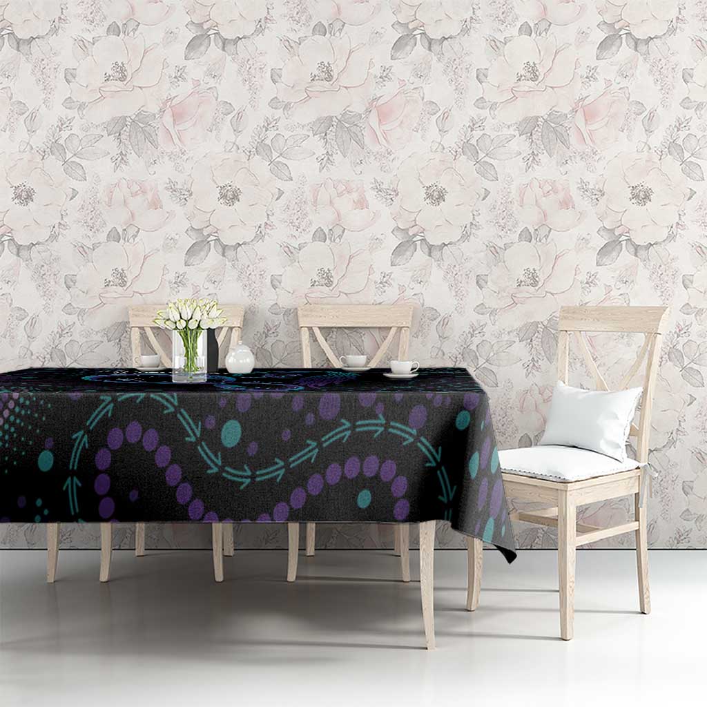 Personalized Australia Indigenous Infinity Heart Tablecloth Purple Teal Ribbon You Are Not Alone - Aussie Hoodie
