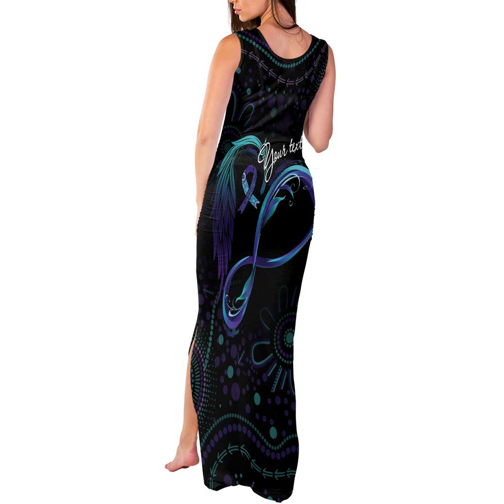 Personalized Australia Indigenous Infinity Heart Tank Maxi Dress Purple Teal Ribbon You Are Not Alone - Aussie Hoodie