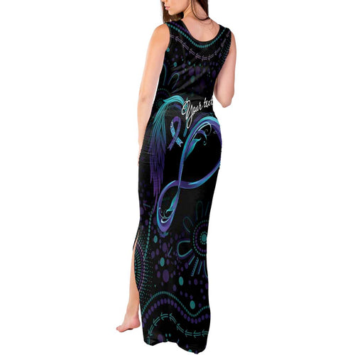 Personalized Australia Indigenous Infinity Heart Tank Maxi Dress Purple Teal Ribbon You Are Not Alone - Aussie Hoodie