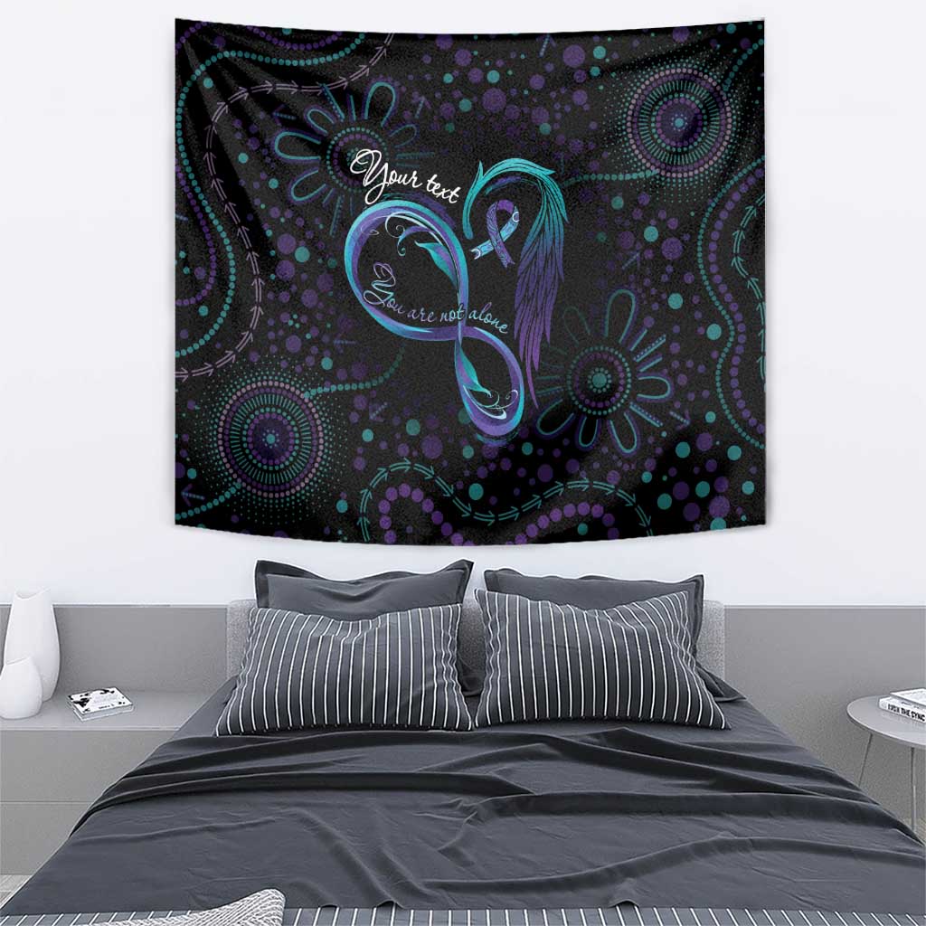 Personalized Australia Indigenous Infinity Heart Tapestry Purple Teal Ribbon You Are Not Alone - Aussie Hoodie