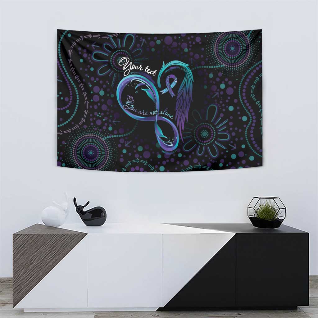 Personalized Australia Indigenous Infinity Heart Tapestry Purple Teal Ribbon You Are Not Alone - Aussie Hoodie