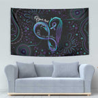 Personalized Australia Indigenous Infinity Heart Tapestry Purple Teal Ribbon You Are Not Alone - Aussie Hoodie
