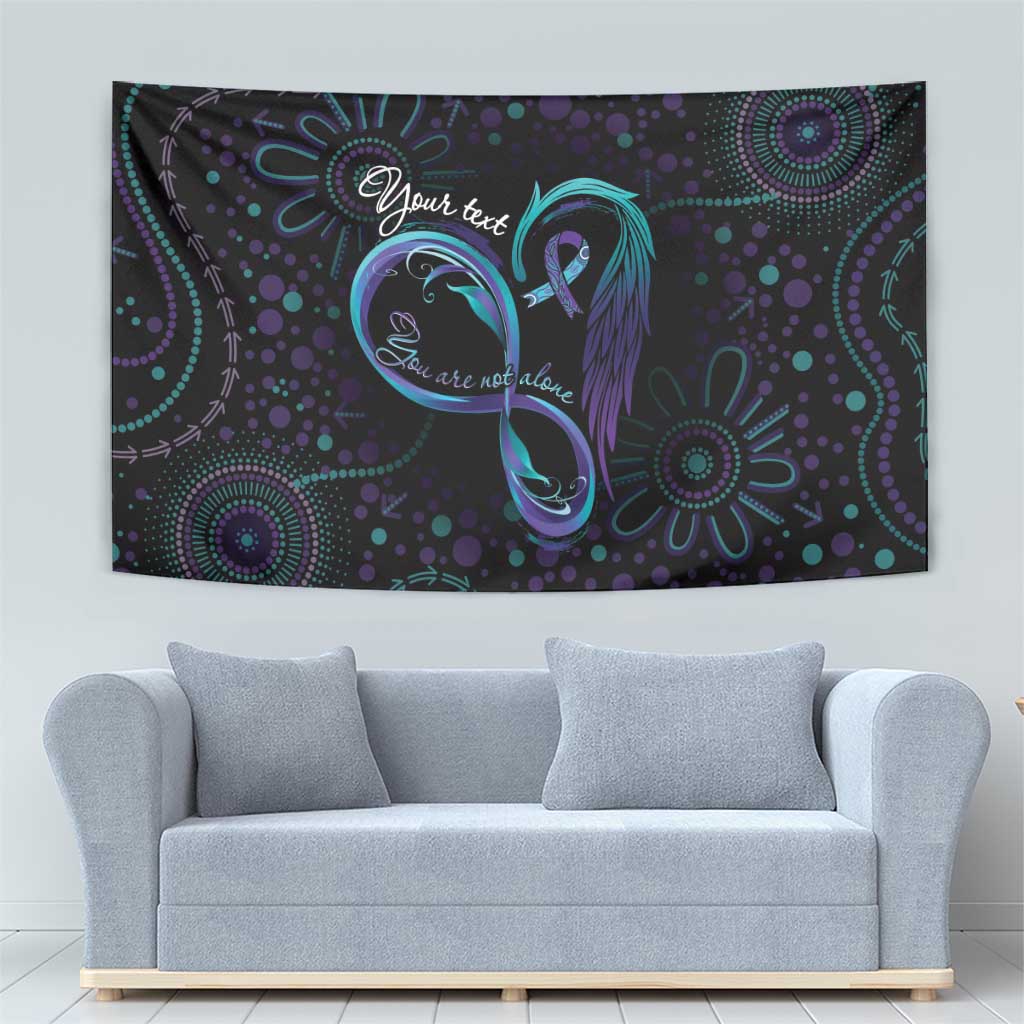Personalized Australia Indigenous Infinity Heart Tapestry Purple Teal Ribbon You Are Not Alone - Aussie Hoodie